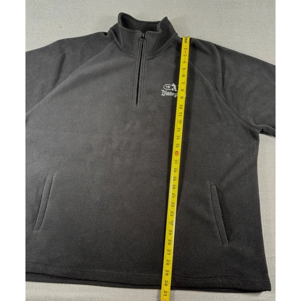 Disneyland 1955‎ Quarter Zip Fleece Pullover Black Disney Parks Unisex XXL Cozy